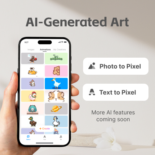 AI converts photos or text into pixel art on PixelMug