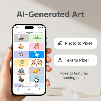 AI converts photos or text into pixel art on PixelMug