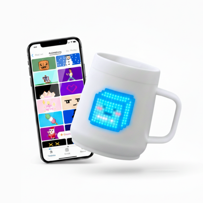 PixelMug P1: Customizable DIY Smart Mug with Pixel Display