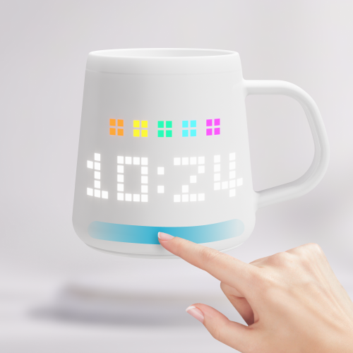 Hidden touch control area on PixelMug for smooth operation