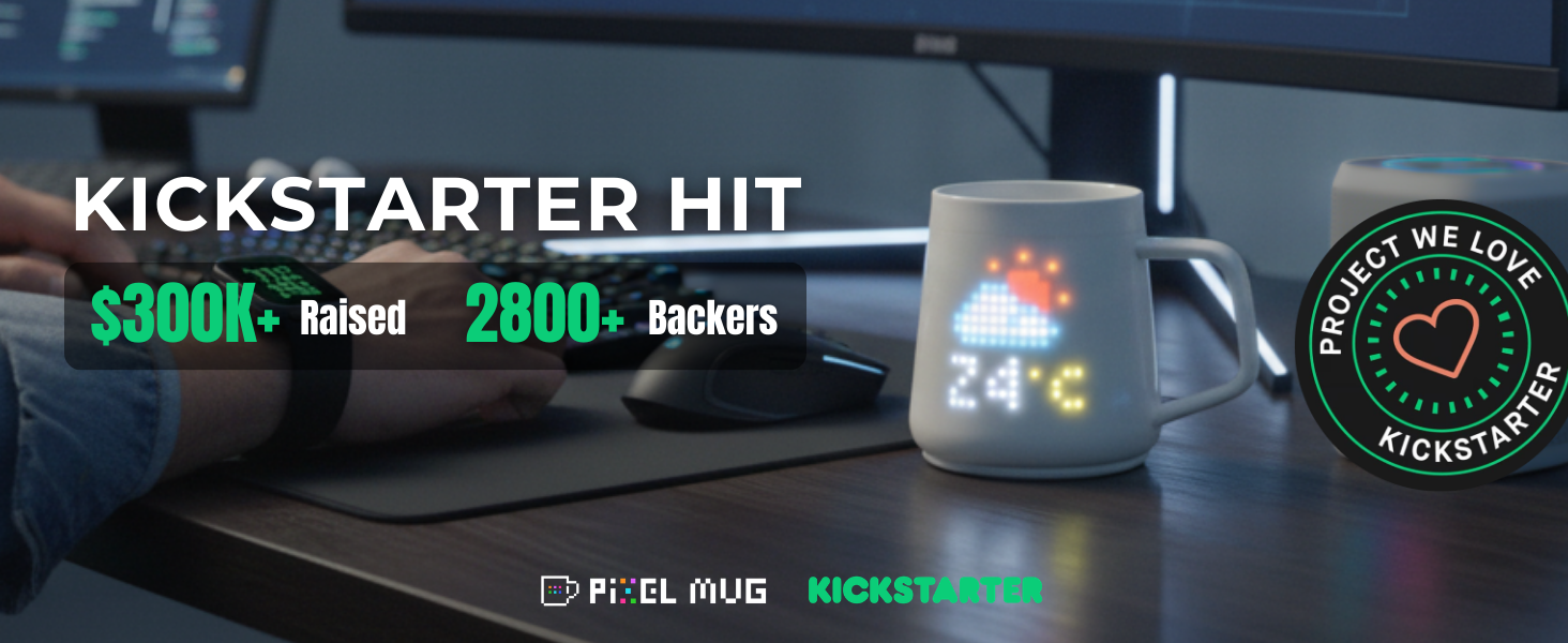 PixelMug P1 Kickstarter campaign raised over $300K with 2800+ backers - Project We Love