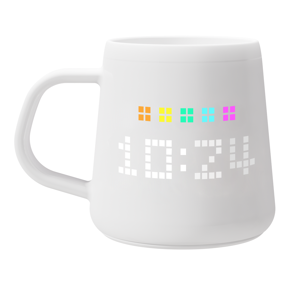 Front view of left-hand version of PixelMug