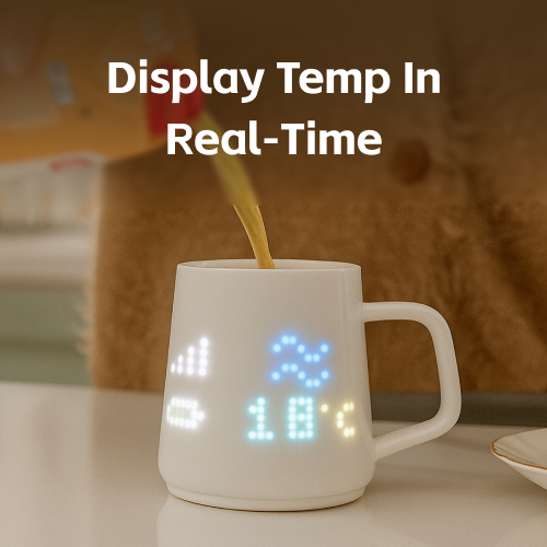 Real-time temperature sensing feature of PixelMug smart mug