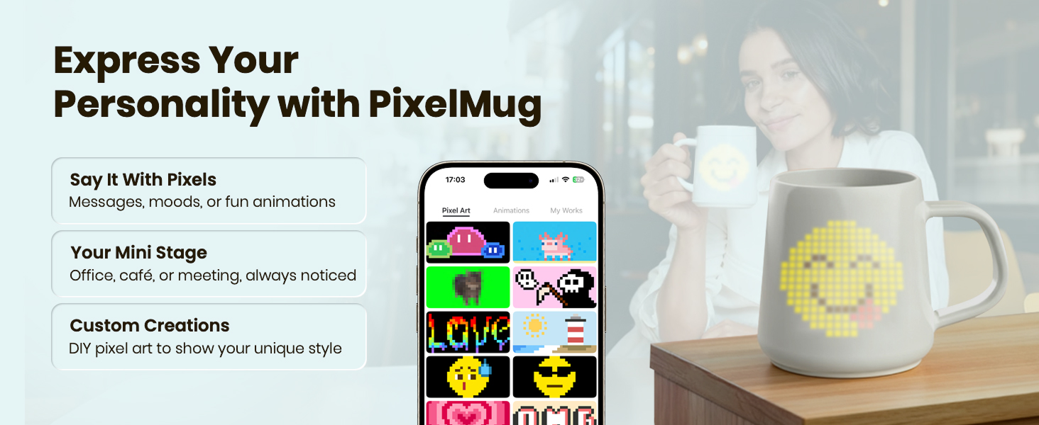 PixelMug smart mug lets you show your personality through pixel art