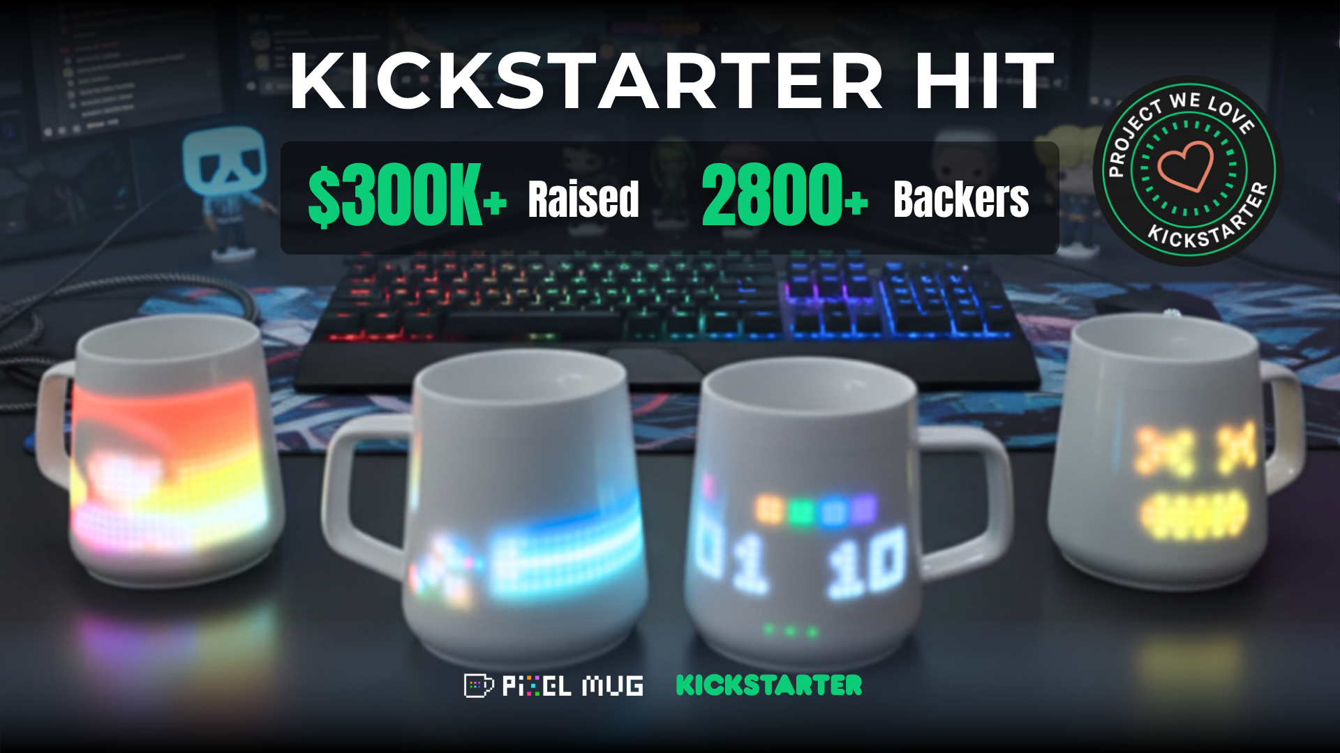 Load video: Pixelmug P1 smart pixel display mug showing customizable pixel art and animated designs via app control